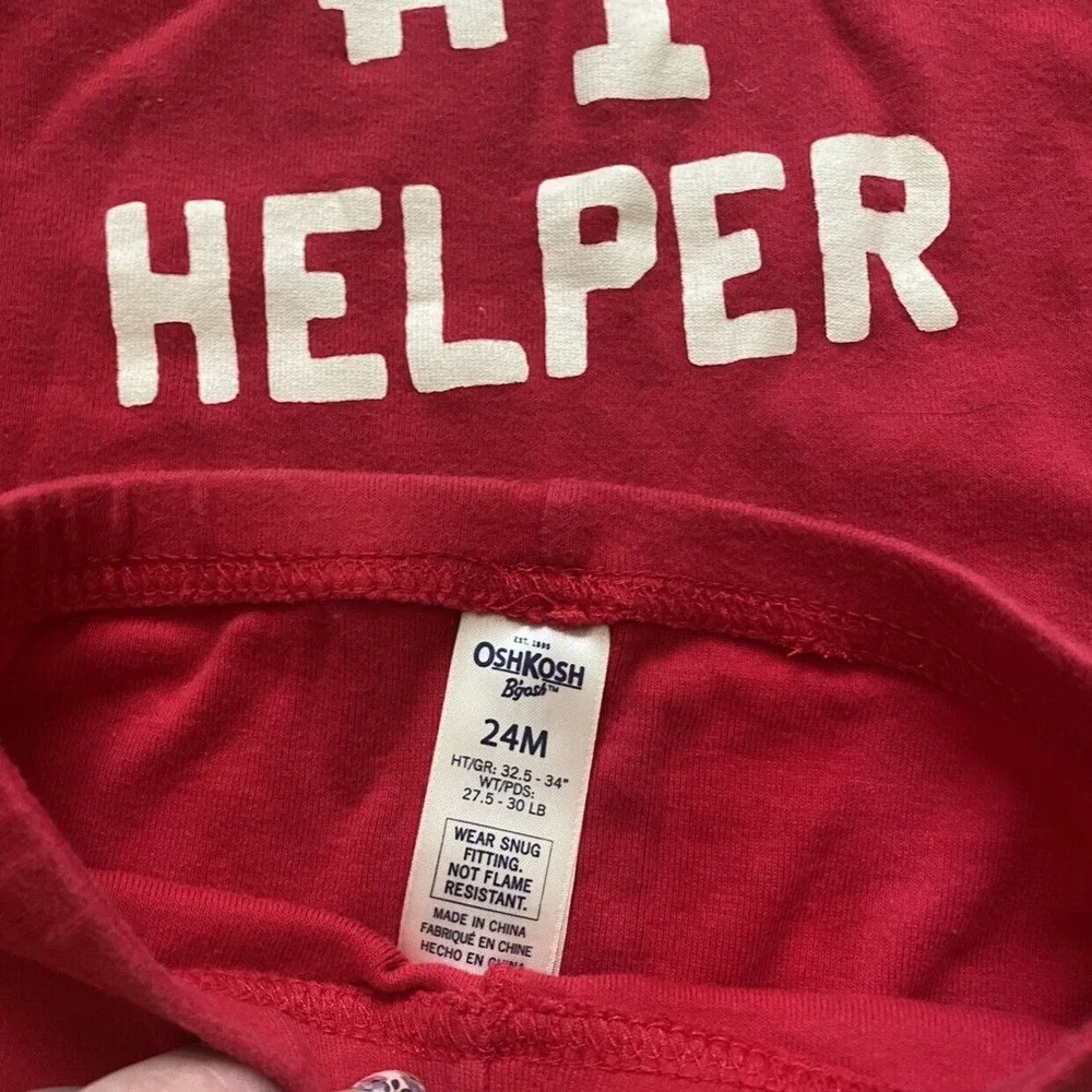 OshKosh Santa's‎ #1 Helper Pajamas Size 24mo